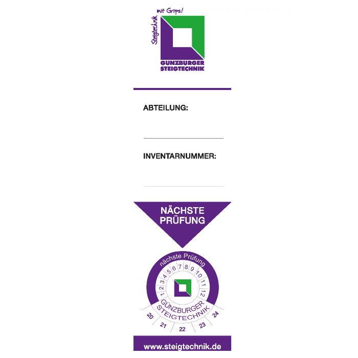 Günzburger Steigtechnik Inventaraufkleber