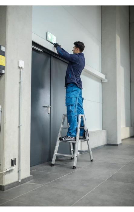 Günzburger Steigtechnik Stufen-Stehleiter beidseitig begehbar