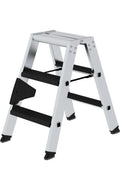 Munk Günzburger Steigtechnik Stufen-Stehleiter beidseitig begehbar mit clip-step relax 2x3 Stufen