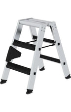 Munk Günzburger Steigtechnik Stufen-Stehleiter beidseitig begehbar mit clip-step relax 2x3 Stufen
