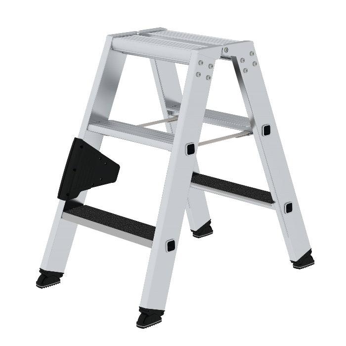 Munk Günzburger Steigtechnik Stufen-Stehleiter beidseitig begehbar mit clip-step R13 2x3 Stufen