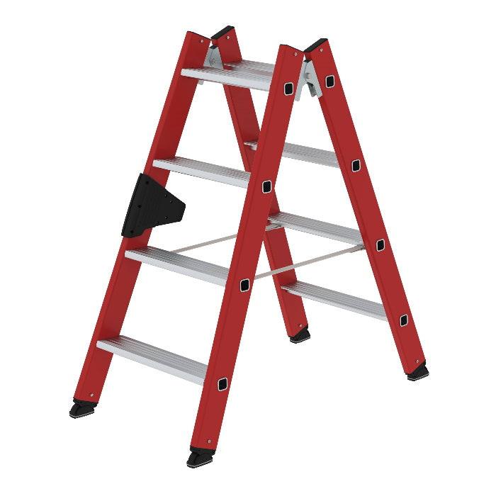 Munk Günzburger Steigtechnik Stufen-Stehleiter beidseitig begehbar GFK / Alu 2x4 Stufen