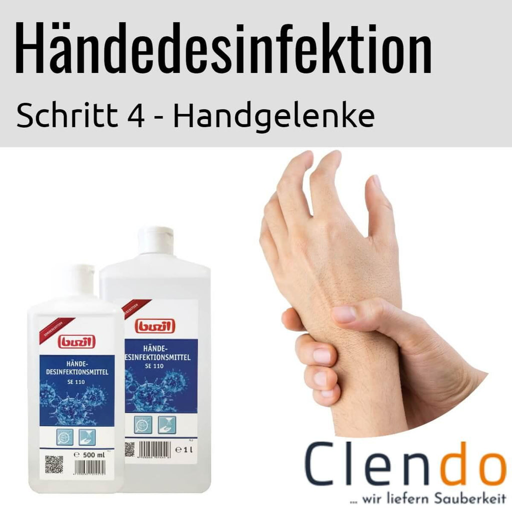 Händedesinfektion - Handrücken desinfizieren Buzil SE110