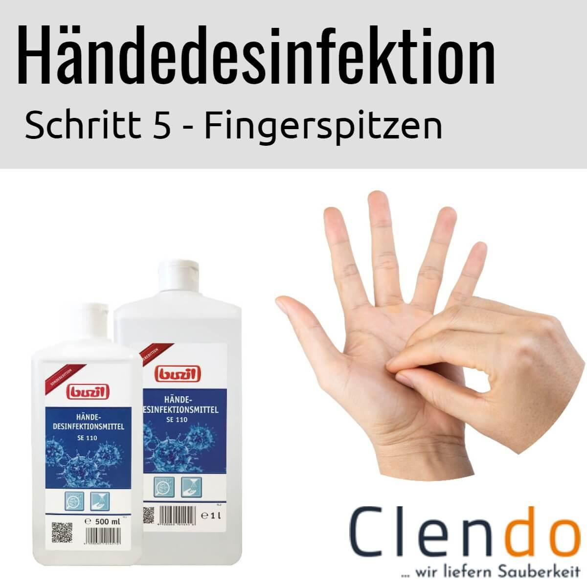 Händedesinfektion - Handrücken desinfizieren Buzil SE110