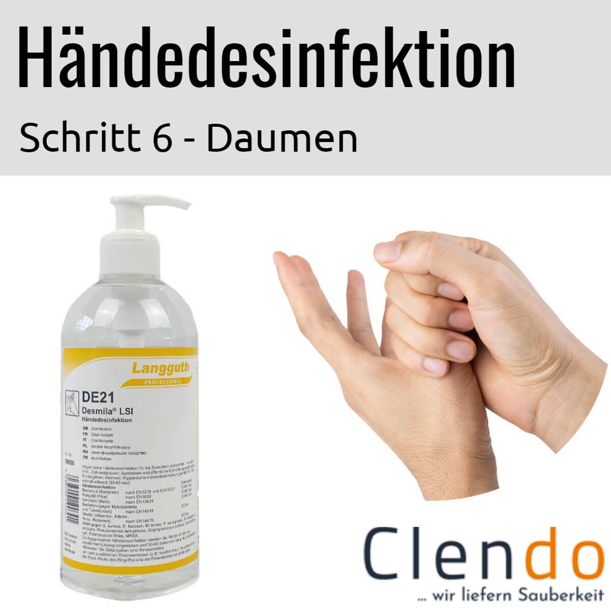 Languth Desmila LSI Händedesinfektion DE21 Daumen desinfizieren