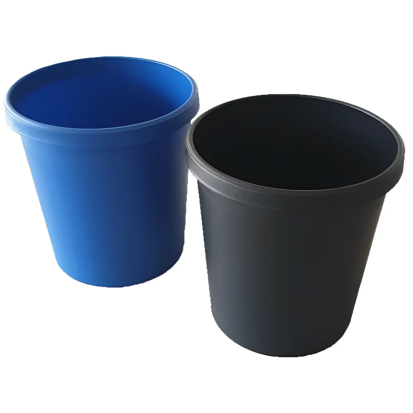 Helit papierkorb 18l aus blauem und schwarzem kunststoff mit glatten, zylindrischen seiten