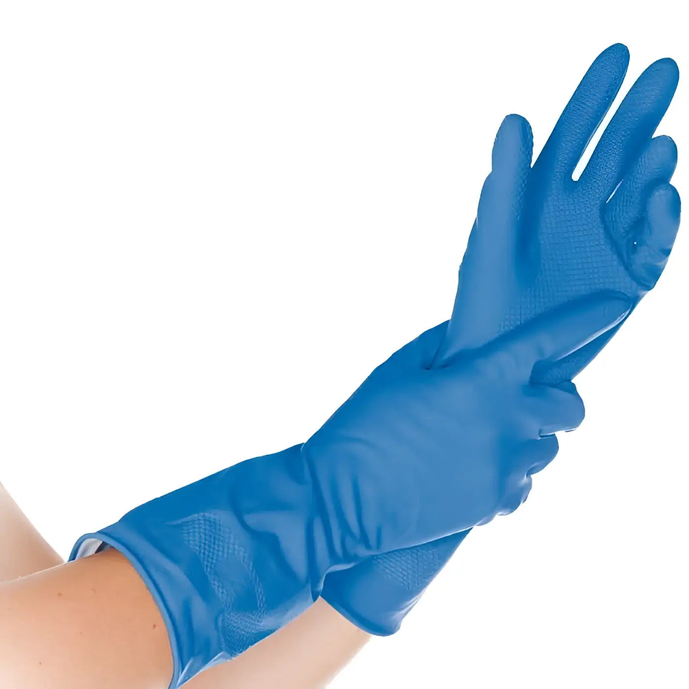 Hygonorm haushaltshandschuhe bettina soft blau 12 paar mit strukturierter griffoberfläche aus gummi