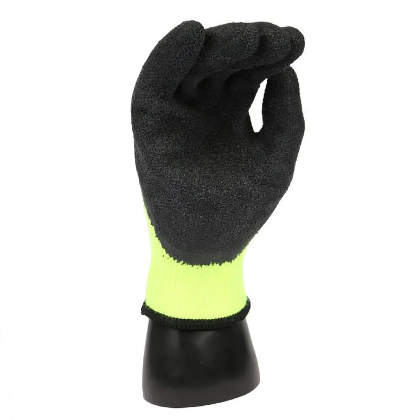 HygoStar kälteschutzhandschuhe winter star 12 paar schwarz neon gelb mit strukturierter palm für griffsicherheit