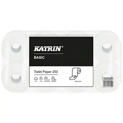 Katrin Toilettenpapier 250 Blatt Naturweiß 2-lagig 8x8 Rollen