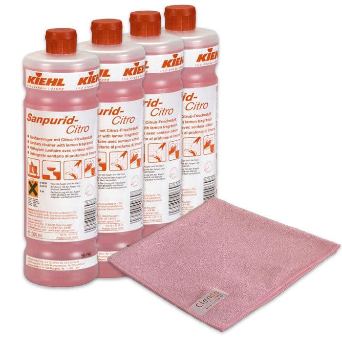 4x Set Kiehl Sanpurid-Citro Sanitärreiniger 1l inkl. Microfasertuch