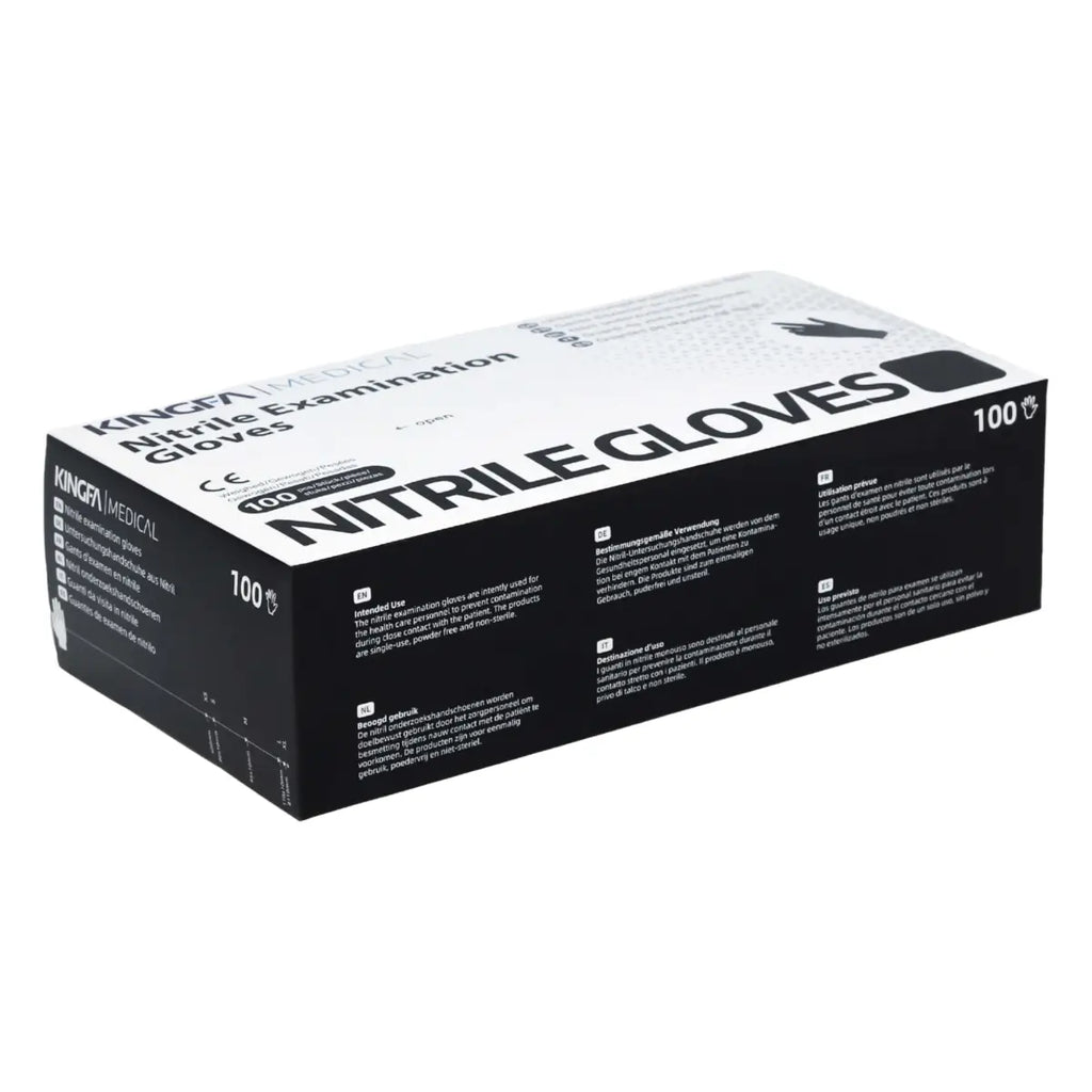 KINGFA Nitril-Handschuhe Schwarz 100 Stück puderfrei