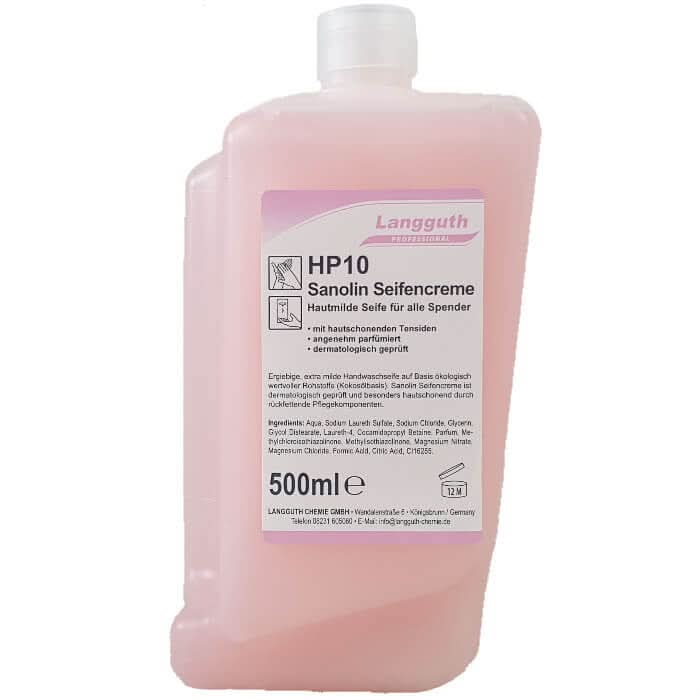 Langguth HP10 Sanolin Seifencreme Kartusche 500ml.