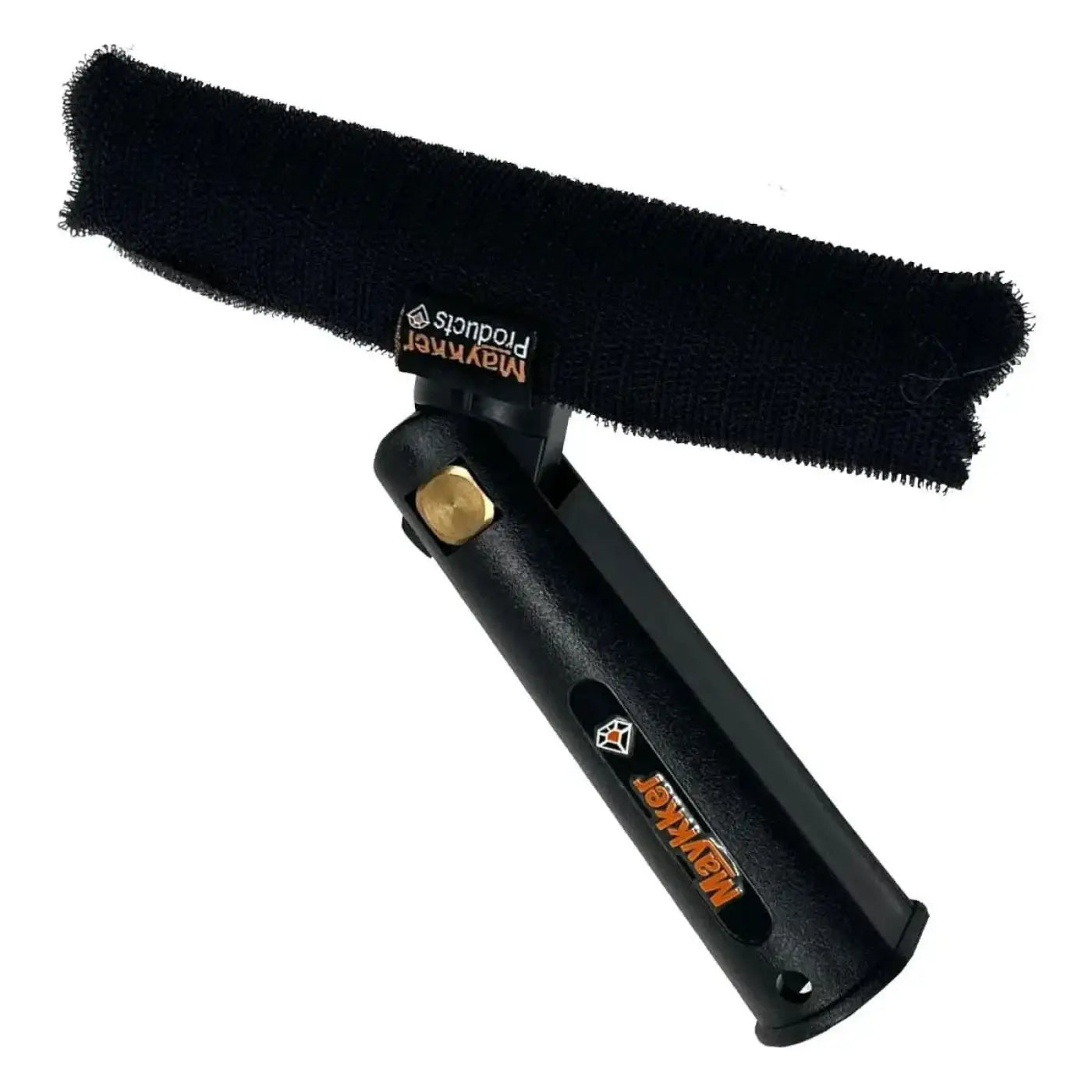 Black mayhner squeegee with soft fuzzy rubber head and sturdy plastic handle from maykker handy sleeve complete träger kletthülle