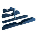 Set aus vier navyblauen maytkaker squeegee klingen mit strukturiertem griff für den maykker handysleeve kletthülle