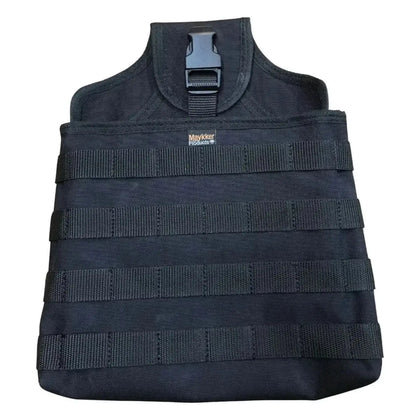 Schwarzes taktisches gear pouch mit mehreren horizontalen webbing-riemen und kunststoff-schnalle oben von maykker smart bag standardbag