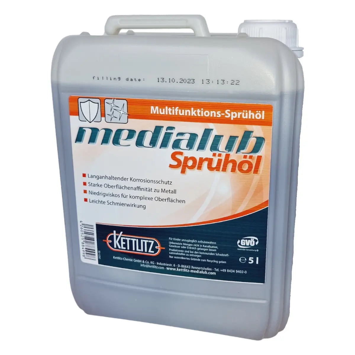 KETTLITZ Medialub Sprühöl auf Mineralölbasis 5l