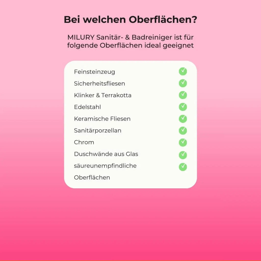 Milury badreiniger und sanitärreiniger konzentrat 1 liter, effektiver reiniger für badkeramik, fliesen und chromoberflächen