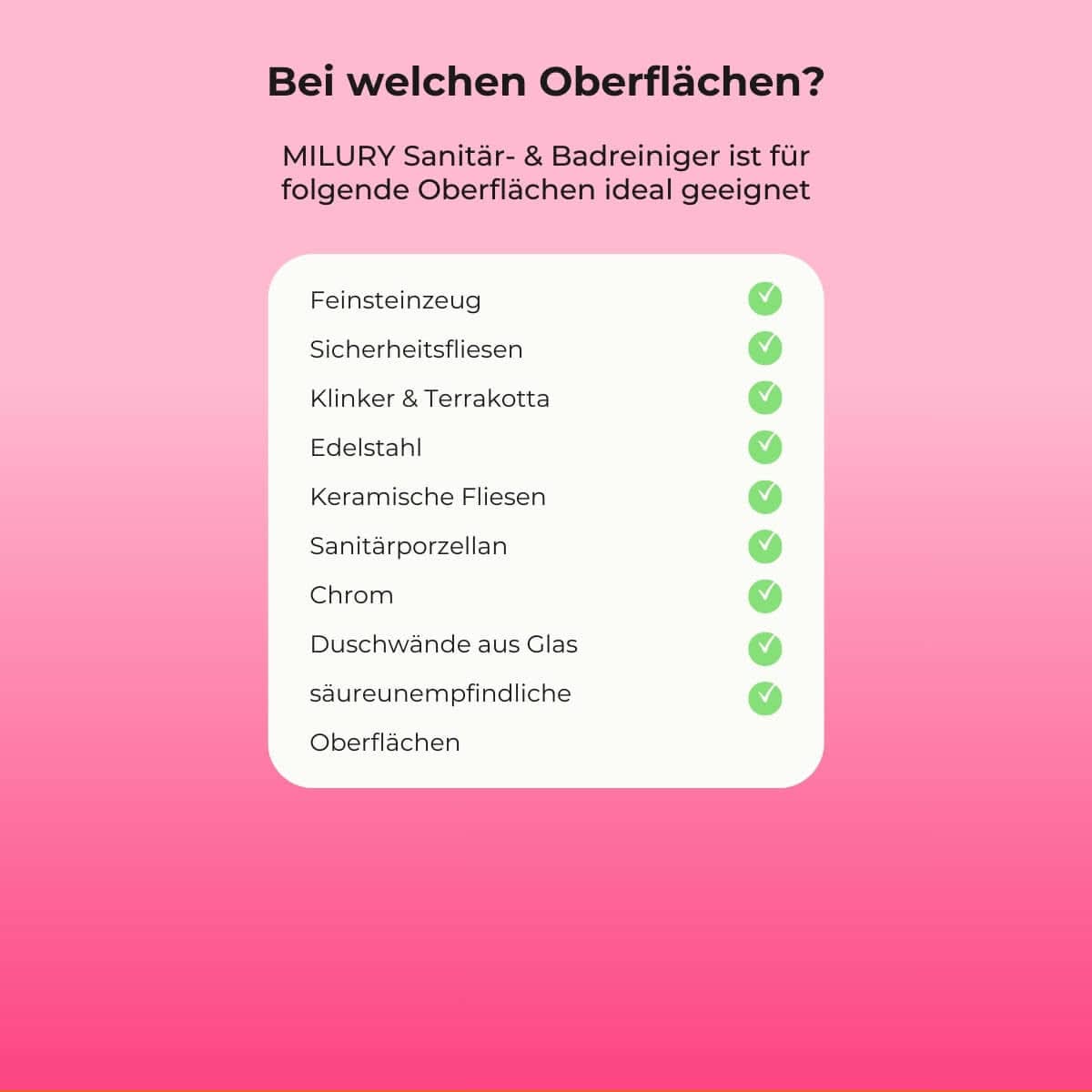 MILURY Badreiniger & Sanitärreiniger Konzentrat 1 Liter.