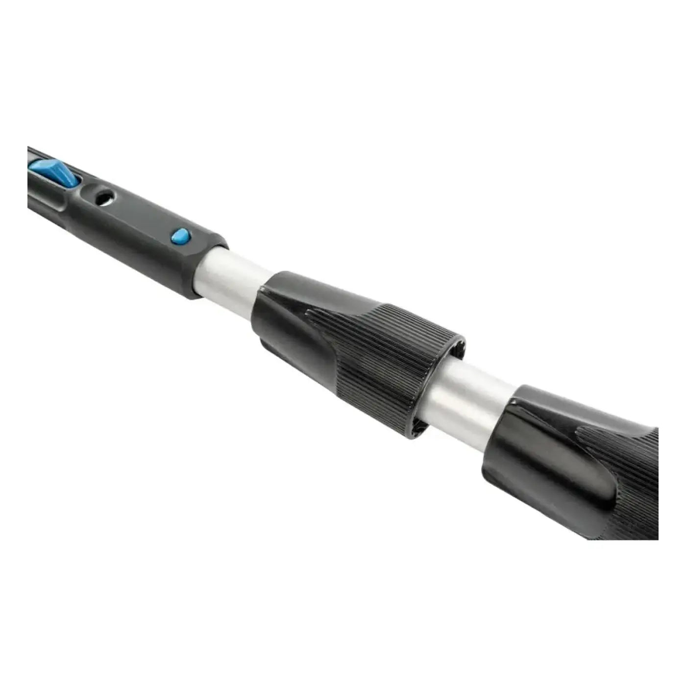 Moerman aluminium teleskopstange schwarz und silber mit blauen akzenttasten aus aluminium