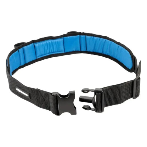 Moerman comfort belt gürtel in schwarz und blau mit gepolstertem taillenbund und verstellbarer kunststoffschließe aus strapazierfähigem stoff