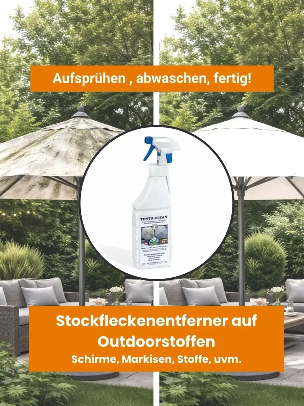 schimmelentferner für markisen Stockfleckenentferner Outdoorstoffe 1l MTS Tento-Clean Schimmel