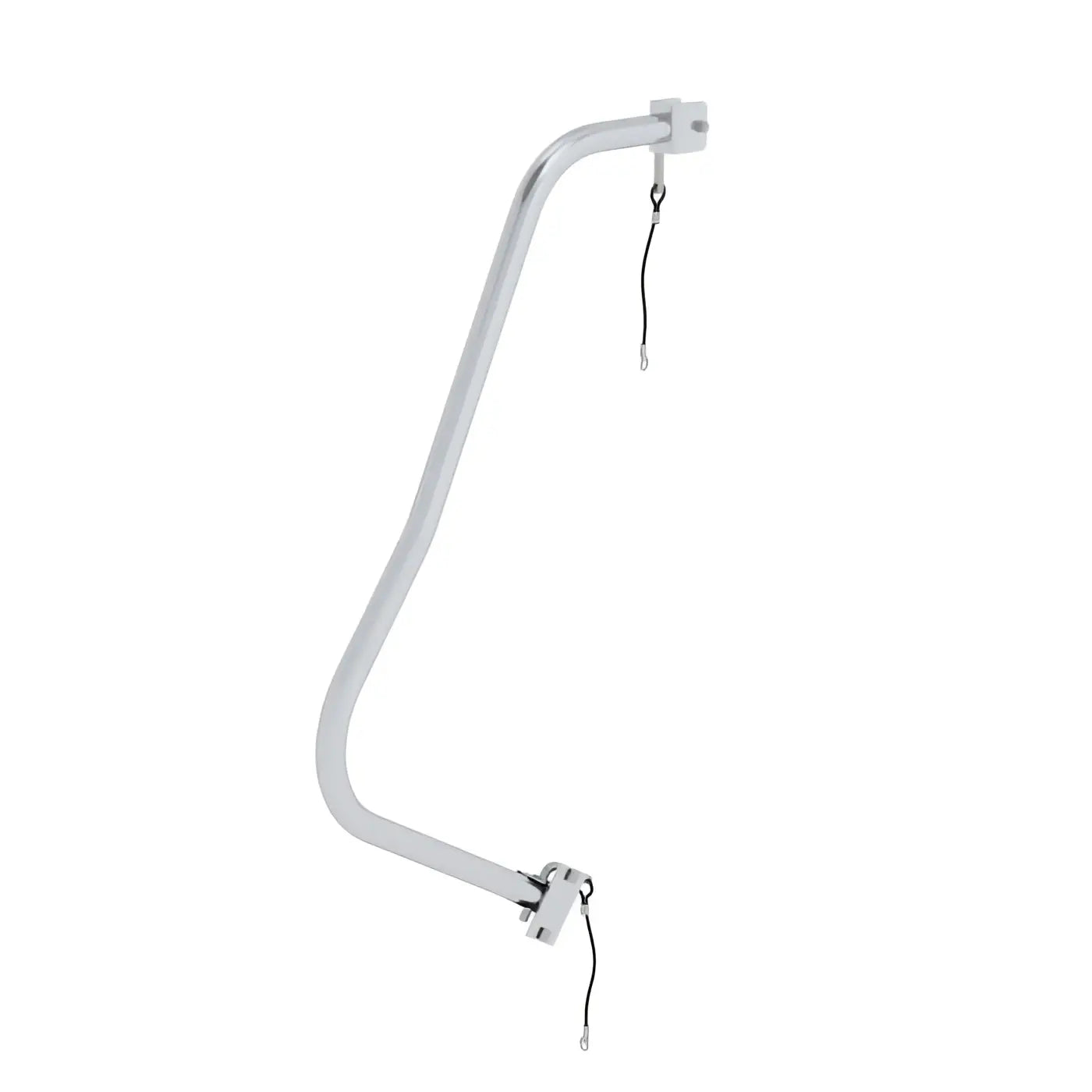 Silberner metallener wandmontierter arm mit gebogenem design und verstellbaren enden handlauf steckbar links