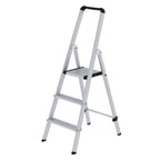 MUNK Günzburger Steigtechnik ML Stufen-Stehleiter einseitig begehbar Aluminium Eloxiert.