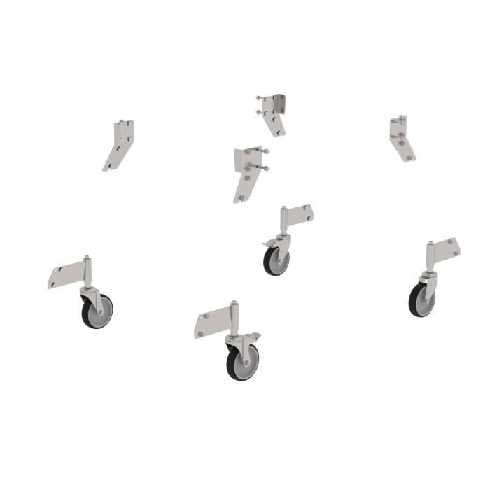 Günzburger Nachrüstsatz Lenkrolle Edelstahl.