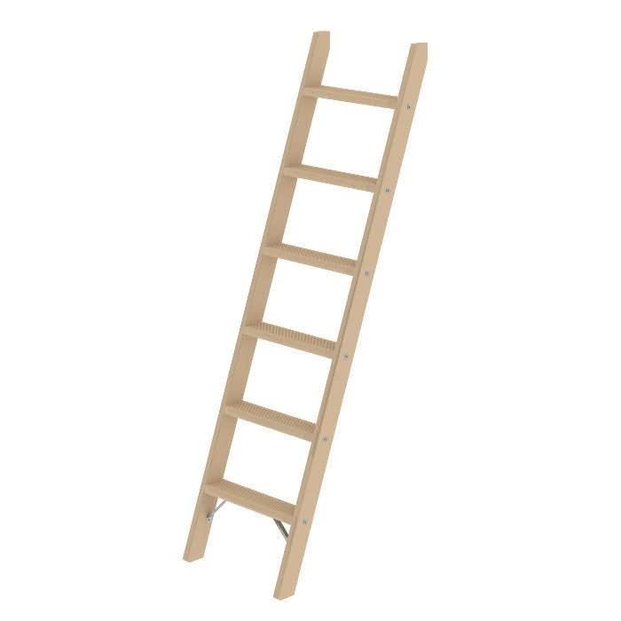 MUNK Günzburger Steigtechnik Stufen-Anlegeleiter Holz ohne Traverse.