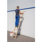 MUNK Günzburger Steigtechnik Stufen-Anlegeleiter Holz ohne Traverse.