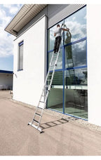 MUNK Steigtechnik Stufen-Glasreinigerleiter Oberteil mit nivello-Traverse.