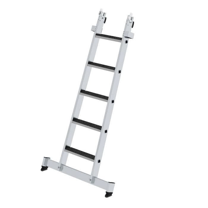 MUNK Steigtechnik Stufen-Glasreinigerleiter Unterteil mit nivello-Traverse und cllip-step.