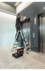 MUNK Steigtechnik Stufen-Stehleiter beidseitig begehbar mit clip-step relax.