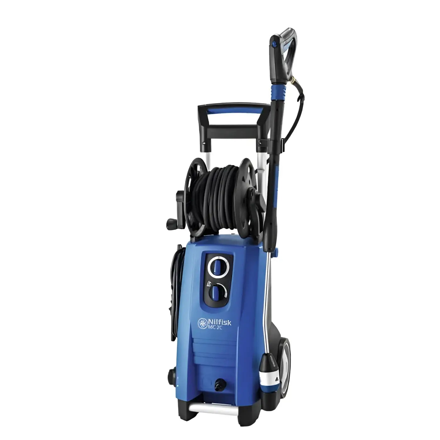 Nilfisk hochdruckreiniger mc 2c-150/650 xt blauer kompakter leistungsstarker reiniger mit schwarzem schlauch und griff