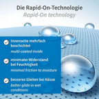 Blauer multi-beschichteter nitrilhandschuh mit perforierter oberfläche für minimalen reibung und besseren gleit bei nassen bedingungen