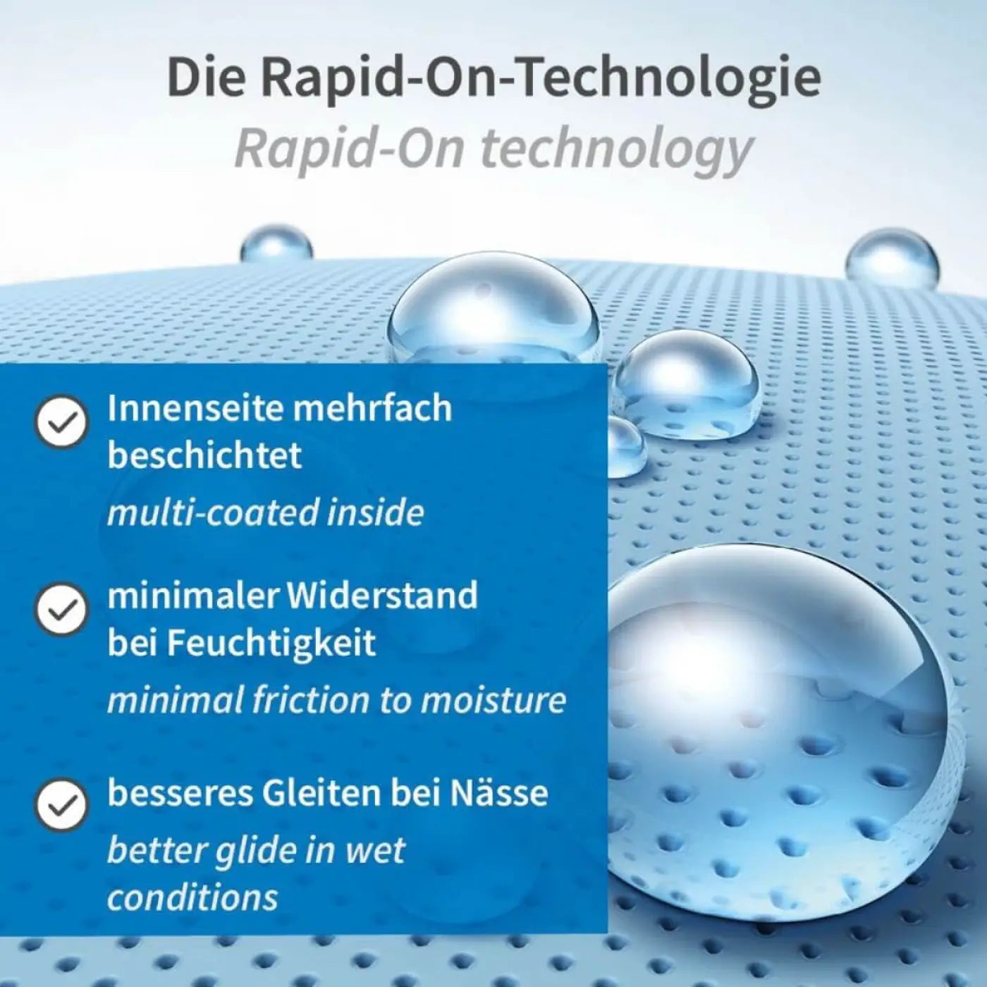 Blauer multi-beschichteter nitrilhandschuh mit perforierter oberfläche für minimalen reibung und besseren gleit bei nassen bedingungen