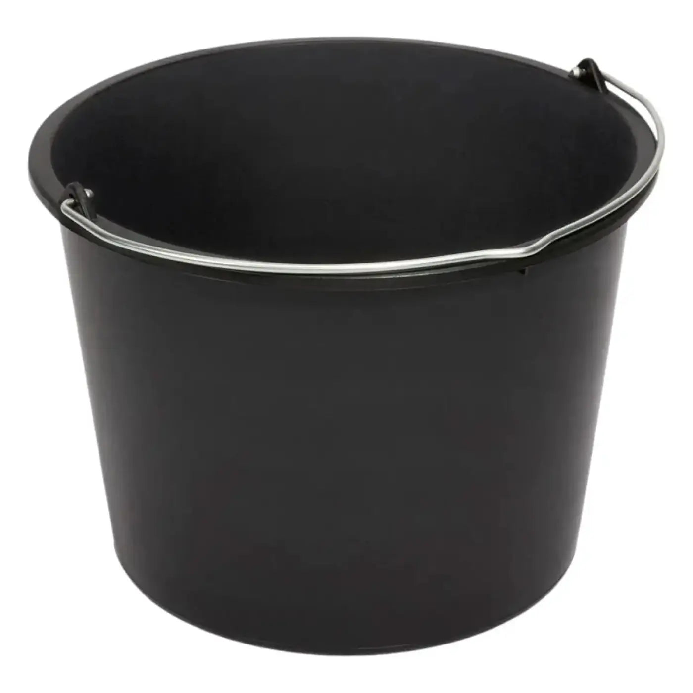 Nölle baueimer aus schwarzem kunststoff mit silbernem metallgriff für baueinsätze