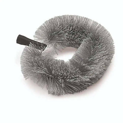 Nölle ersatzkopf staubbiene oval mit ita-gewinde silberner metallborstenpinsel mit schwarzem griff spiralförmig