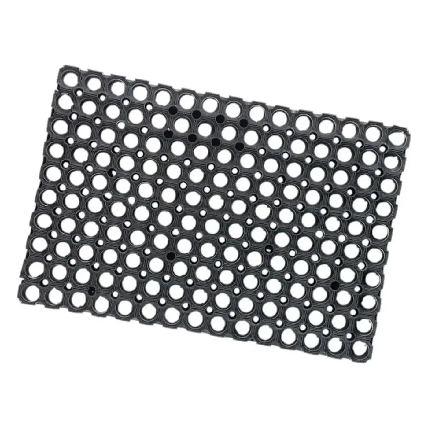 Nölle fußmatte gummi-ringmatte in schwarz mit rundlochmuster aus gummi für den eingangsbereich