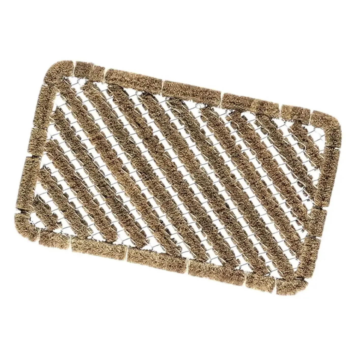 Nölle fußmatte kokos-drahtgittermatte mit rechteckiger drahtbürste und braunen stahlborsten im mesh-design