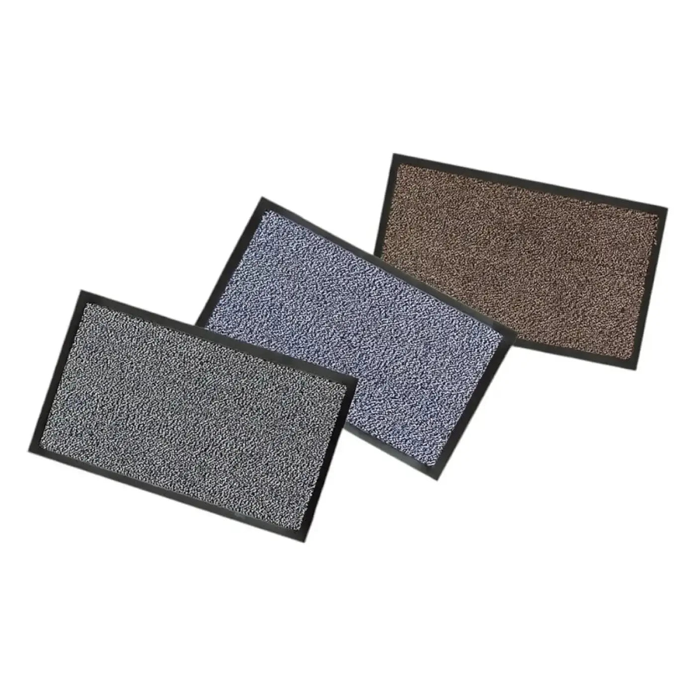 Nölle fußmatte schmutzfangmatte mit vier rechteckigen mats in grau blaugrau braun und schwarz mit strukturierter oberfläche