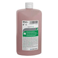 Rosa plastikflasche mit weißem deckel und etikett von greven soft v für milde hautreinigung