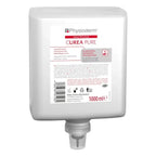 Weißes plastikspenderflasche physioderm curea pure unparfümiert feuchtigkeitsspendende hautcreme 1000 ml