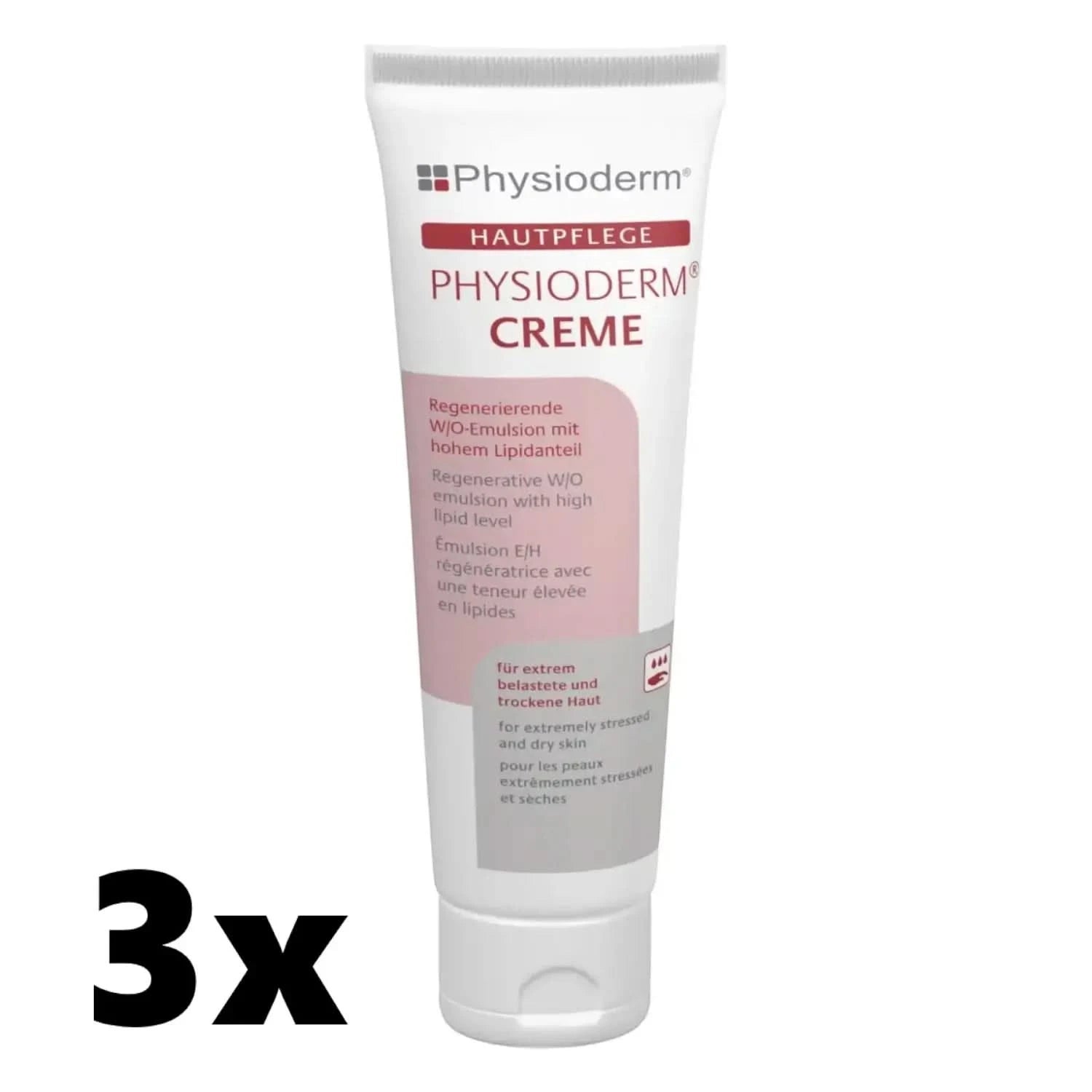 Physioderm® Creme Hautpflegecreme für Hände & Gesicht 3 Stück 100ml.