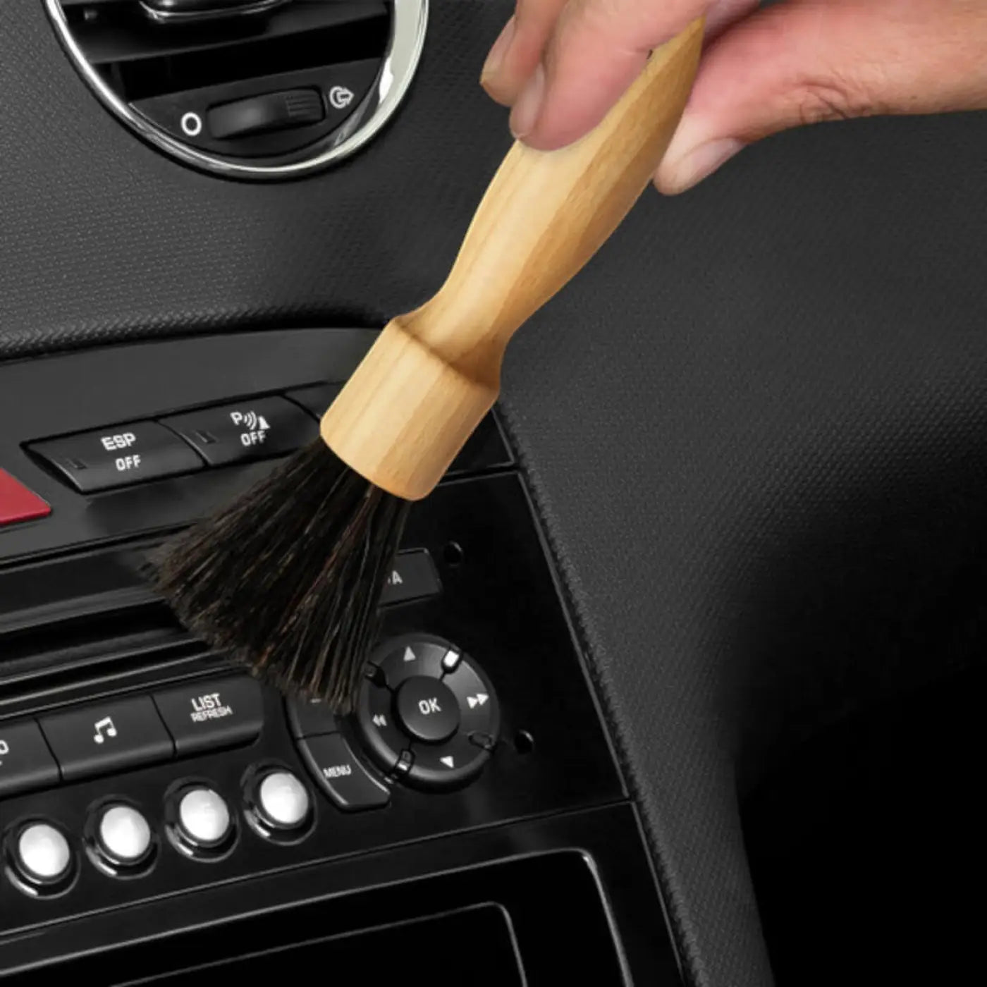 Sauba cockpit-pinsel punto mit wooden handle und dichten schwarzen nylonborsten für autoinnenraumreinigung