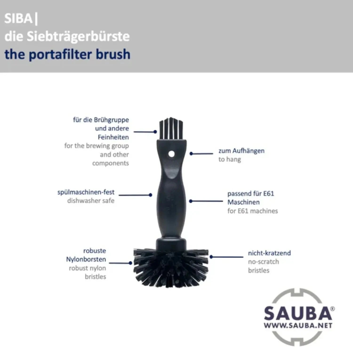 Sauba Siebträgerbürste SIBA Ø 62mm.