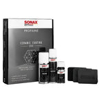 Sonax profiline ceramic coating cc evo kit mit drei sprays und zwei schwarzen applizierpads für lackschutz