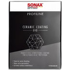 Sonax profiline ceramic coating cc evo professionelle hydrophobe beschichtung in schwarz grauer verpackung mit weißem design