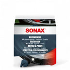 Sonax reifenpinsel mit rotem und dunkelblauem design in eleganter mehrsprachiger verpackung zur reifenreinigung
