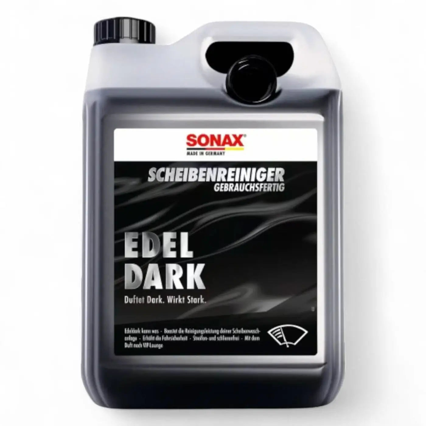 Sonax edel dark scheibenreiniger gebrauchsfertig in 5 liter dunkelgrauem durchsichtigem kunststoffkanister mit schwarzemverschluss